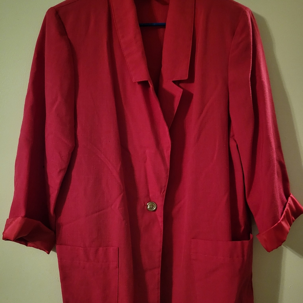 Red Blazer with Gold Button